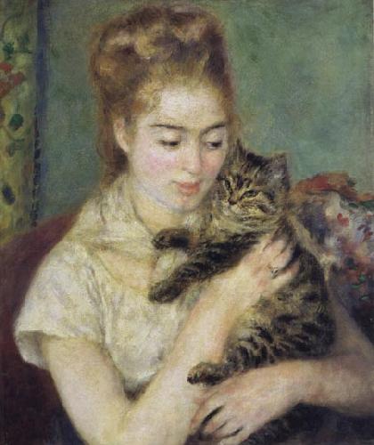 Pierre Renoir Woman with a Cat France oil painting art